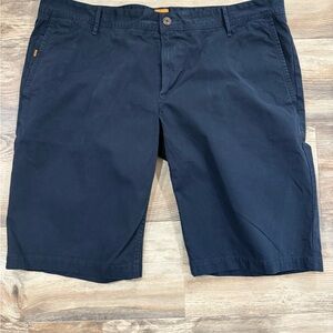 Hugo Boss Dark Blue Flat Front Shorts